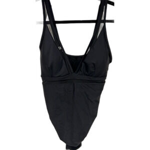 Black V-Neck One Piece Bathing Suit - Size 8 - NEW
